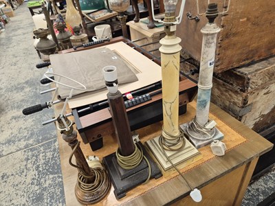 Lot 828 - Four vintage table lamps.