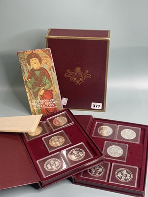Lot 377 - The Royal mint 1980's silver kings collection...
