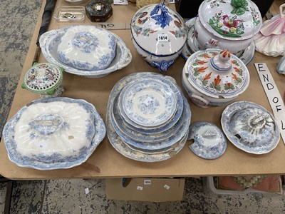 Lot 1614 - Faience tureens together with Asiatic Pheasant...