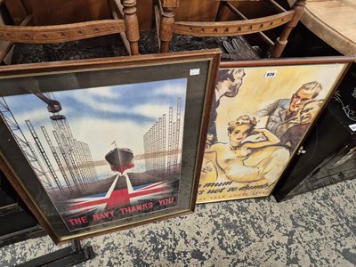 Lot 839 - A vintage style war propaganda poster "keep...