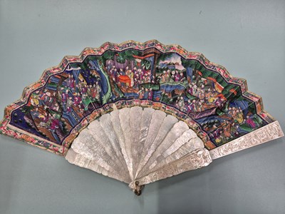 Lot 382 - An antique Handpainted and mother of...