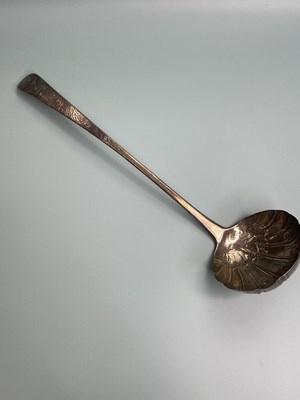Lot 390 - A 19th century American silver large ladle.