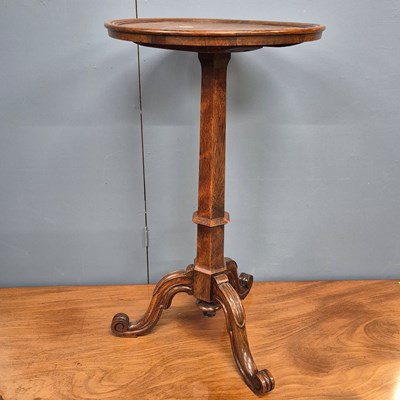 Lot 368 - A 19th century rosewood tripod table, the burr...