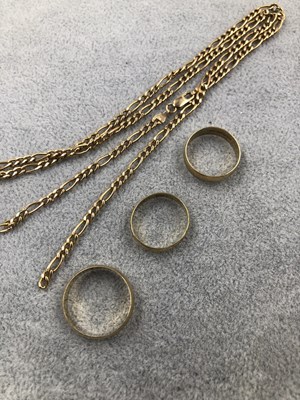 Lot 401 - 9ct hallmarked jewellery to include three...
