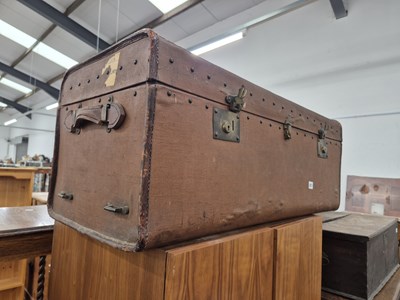 Lot 857 - A vintage cabin trunk
