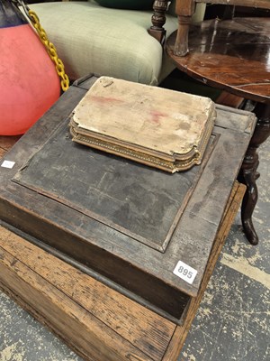 Lot 895 - A Victorian writing slope and a gilt clock...