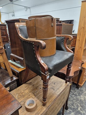 Lot 907 - A Victorian mahogany framed office armchair.