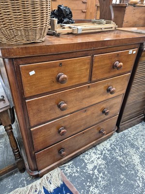Lot 921 - A Victorian mahogany chest of drawers. H 108 W...