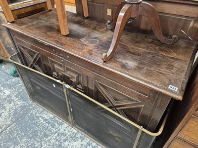 Lot 933 - An 18th century oak panel front mule chest...