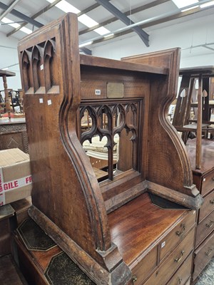 Lot 935 - A Victorian carved gothic oak chapel prayer...