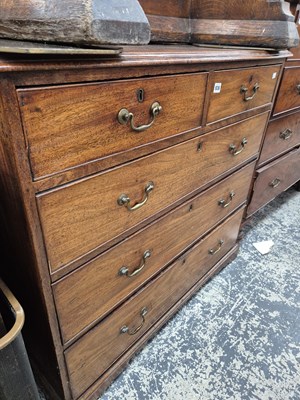 Lot 936 - A late Georgian mahogany chest of five drawers.