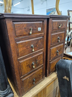 Lot 957 - A pair of small four drawer chests. H 70 W 37...