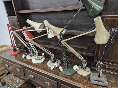 Lot 970 - Seven angle poise lamps.