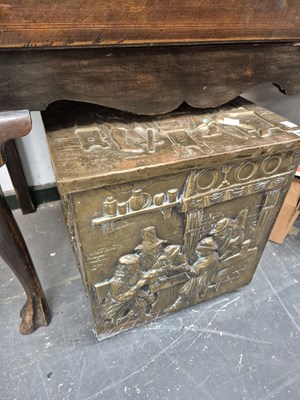 Lot 974 - A brass coal box.