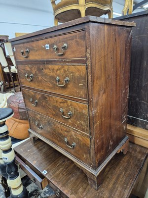 Lot 980 - A mahogany, four-drawer small chest.