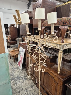 Lot 994 - A wrought iron standard lamp.