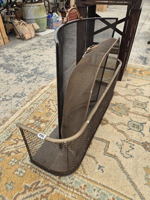 Lot 996 - A Victorian brass topped fire guard and two...