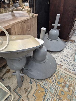 Lot 998 - Three industrial type light fittings.  Prov....