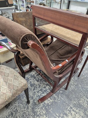 Lot 1006 - A mahogany framed rocking chair.