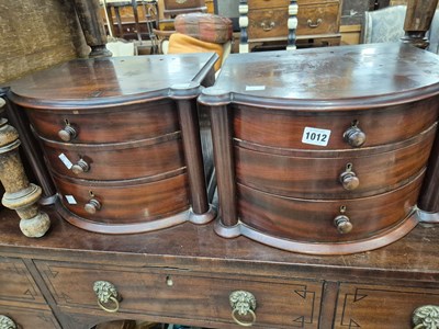 Lot 1012 - A pair of mahogany nest of drawers.