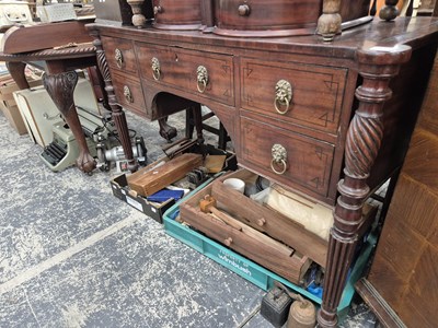 Lot 1015 - A George IV mahogany knee hole sideboard.