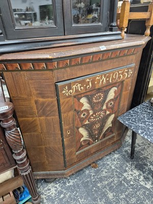 Lot 1017 - A continental painted pine single door side...