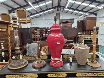 Lot 1020 - Five table lamps.