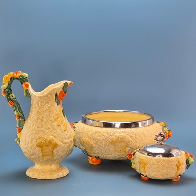 Lot 384 - A fourteen piece Clarice Cliff wheatsheaf...