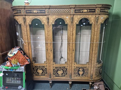 Lot 1026 - An impressive inlaid mahogany display cabinet...