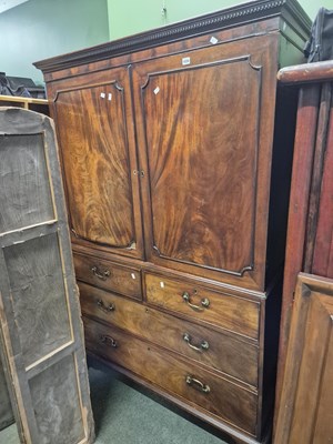 Lot 1036 - A19th century mahogany linen press. H 196 W...