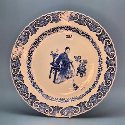 Lot 388 - An 18th century Chinese blue and white dish...