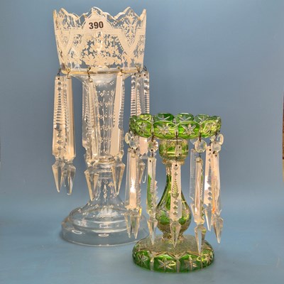Lot 390 - A Bohemian green and gilt lustre.   H 22cms....