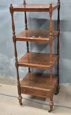 Lot 422 - A rosewood four tier whatnot with a single...