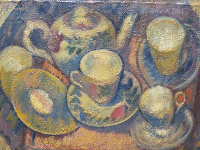 Lot 126 - Mark Gertler (1891-1939). The tea set. oil on...
