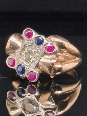 Lot 13 - An unusual diamond, ruby and synthetic...