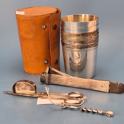 Lot 449 - A pair of silver candle trimmers by Wilkes...