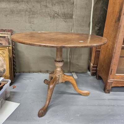 Lot 458 - A mahogany tripod table, the circular top...