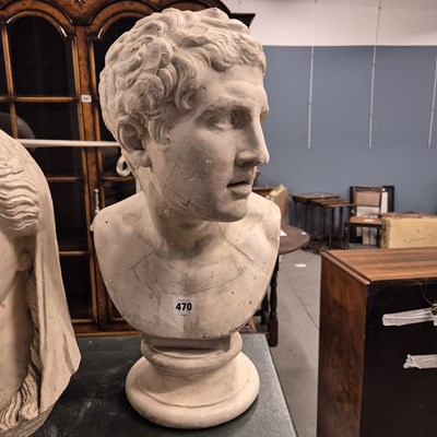Lot 470 - A plaster bust of Augustus Caesar. H 52cms.