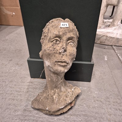 Lot 471 - A composition bust of a lady.   H 47cms.