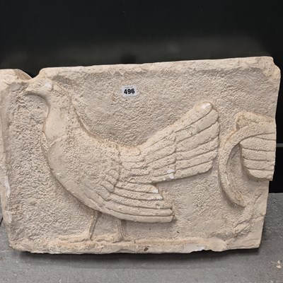 Lot 496 - A plaster rectangular panel cast in relief...