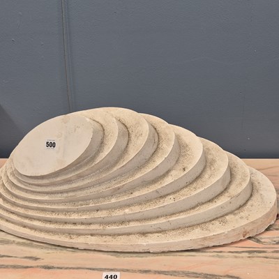 Lot 500 - A plaster sculpture of eight decreasing and...