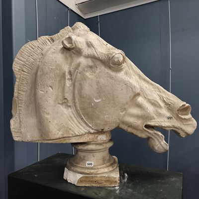 Lot 505 - A plaster model of a horse's head from the...