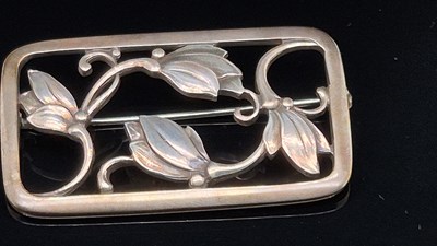 Lot 78 - A Georg Jensen hallmarked silver Danish floral...