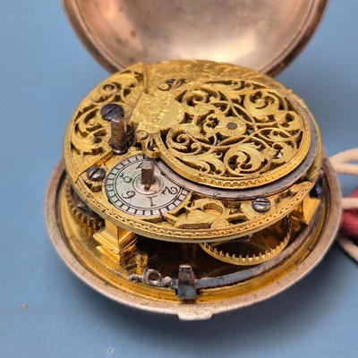 Lot 554 - An early 18th century silver cased Verge Fusee...