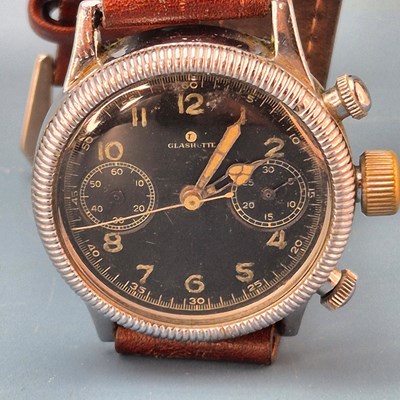 Lot 557 - A Rare Glashutte Tutima Chronograph wrist...