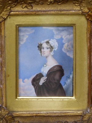 Lot 157 - 19th century school. Miniature portrait of a...