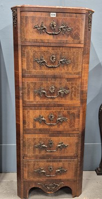 Lot 510 - A French rosewood secretaire a battant, with a...