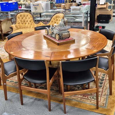 Lot 512 - A Danish radially extending "flip flap" teak...