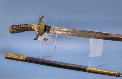 Lot 566 - A stag's horn handled hunting knife by...