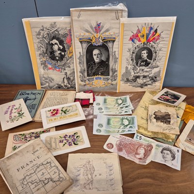 Lot 543 - WWI memorabilia: booklets, trench maps, a...